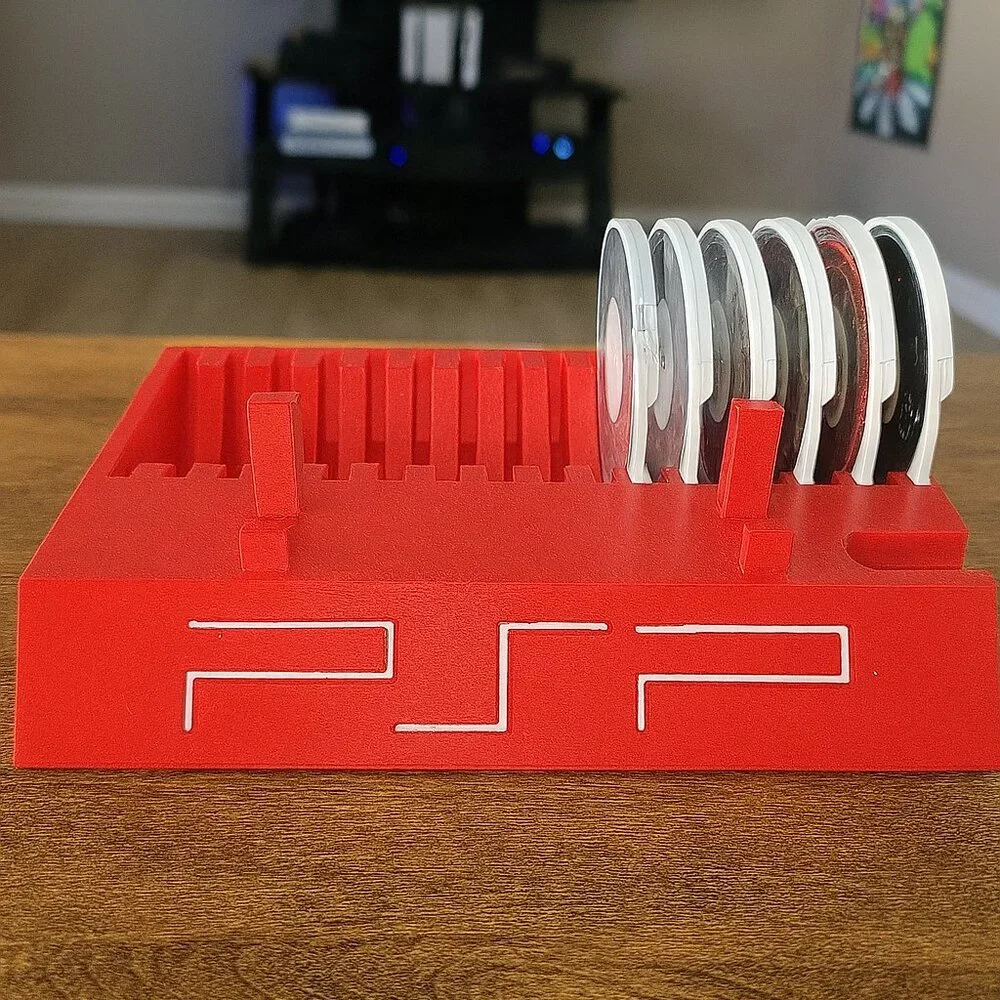 Radiant Red Sony PSP 2000/3000 Display Stand With PSP Game Holder Rack Storage
